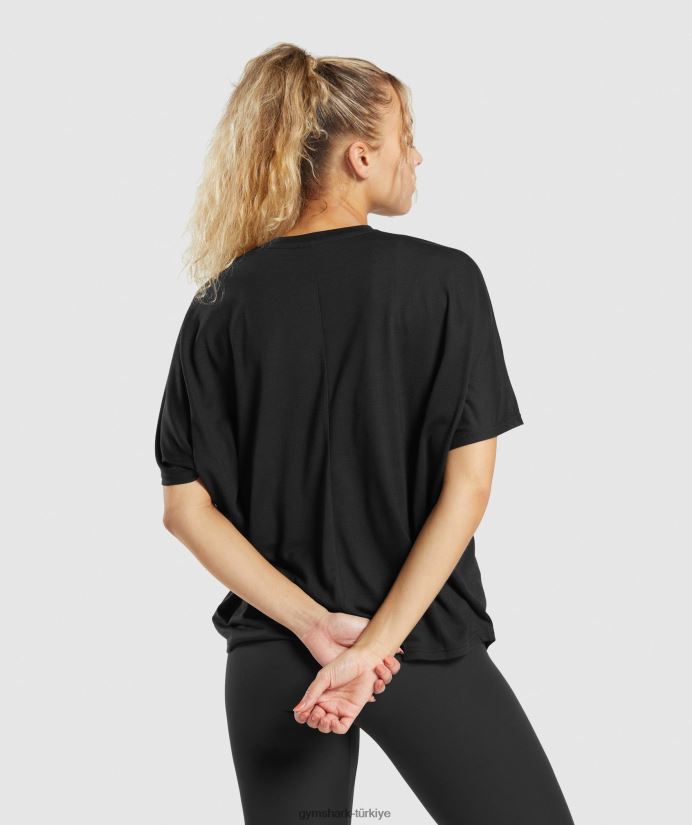 süper yumuşak tişört kadınlarGymshark siyah 02H048418