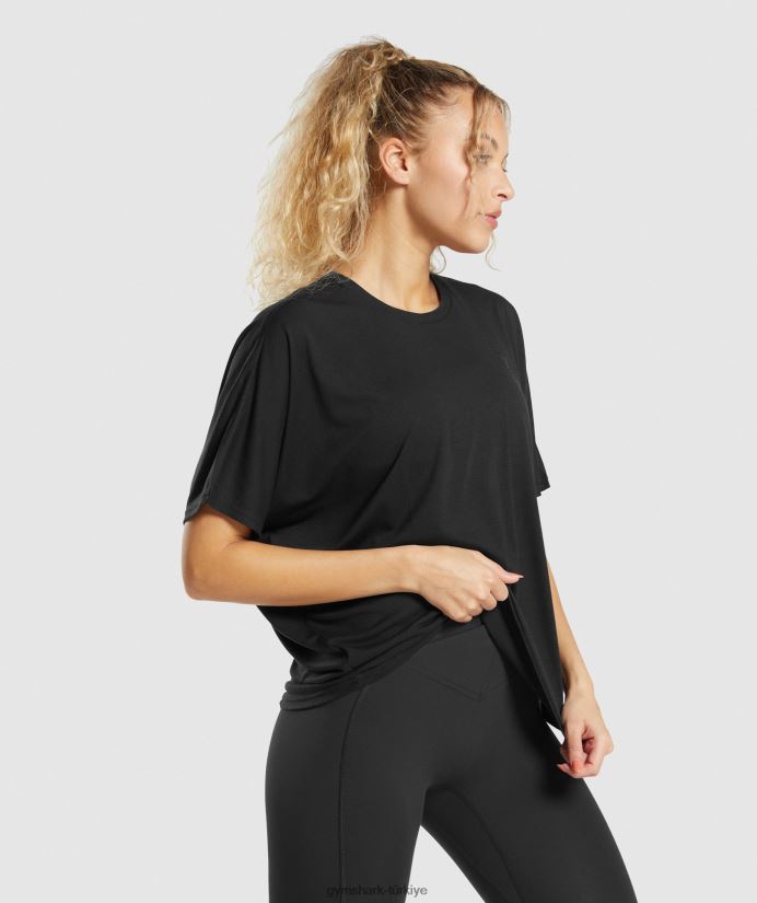 süper yumuşak tişört kadınlarGymshark siyah 02H048418
