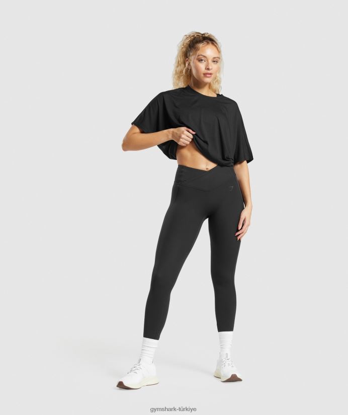 süper yumuşak tişört kadınlarGymshark siyah 02H048418