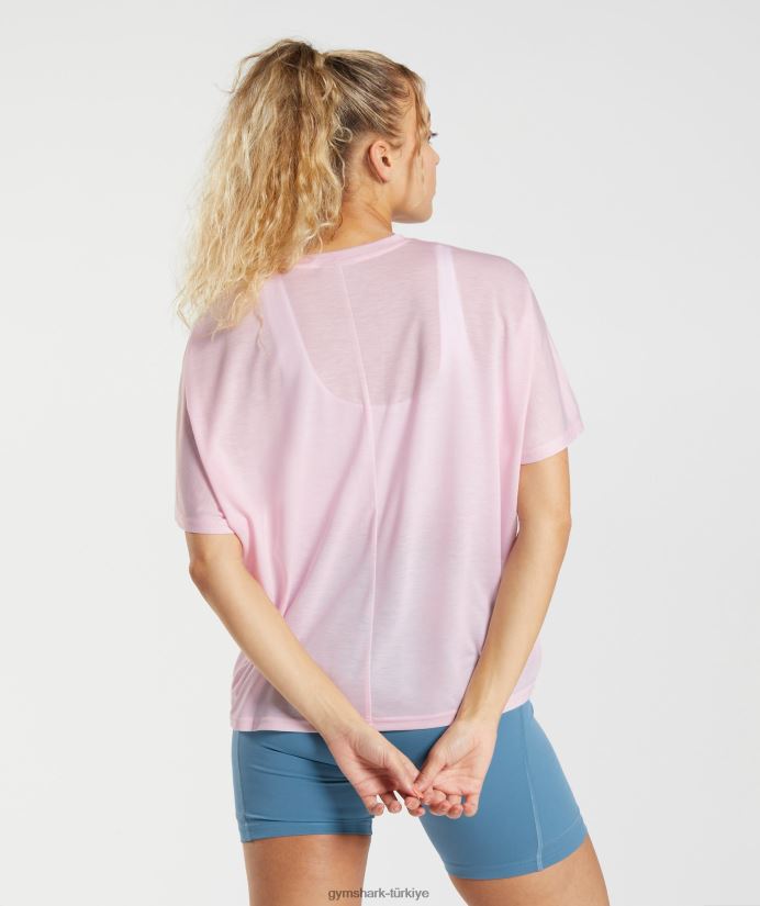 süper yumuşak tişört kadınlarGymshark tebeşir pembesi 02H048425