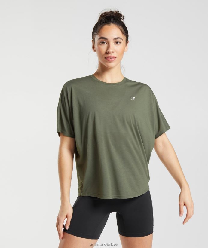 süper yumuşak tişört kadınlarGymshark tozlu zeytin 02H048489