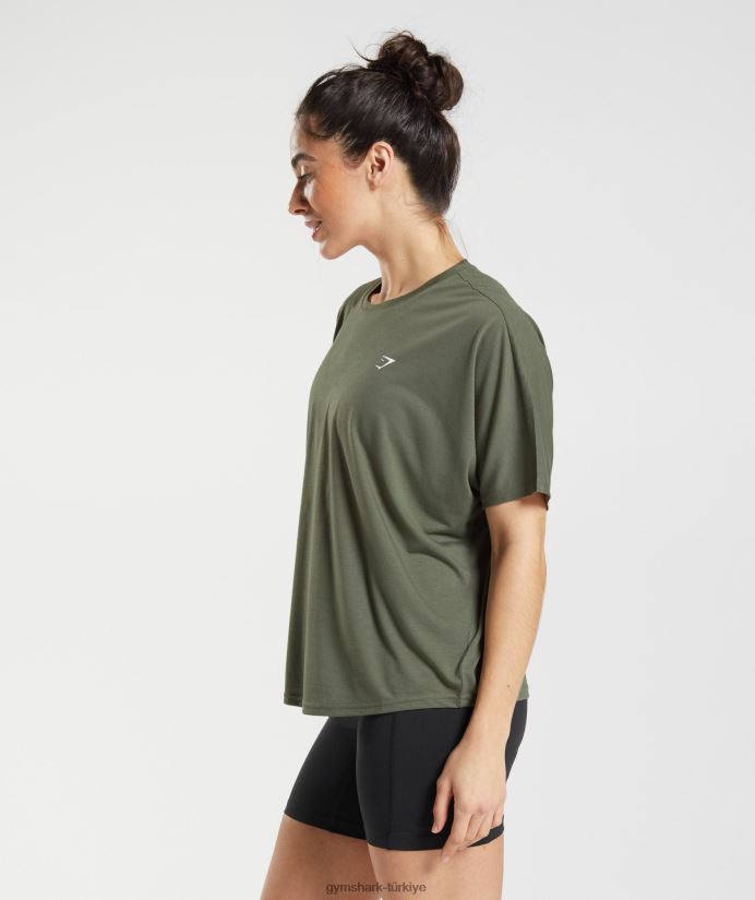 süper yumuşak tişört kadınlarGymshark tozlu zeytin 02H048489