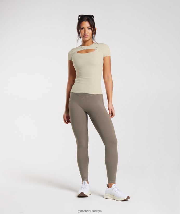 üst kısmı yükselt kadınlarGymshark kumlu kahverengi 02H048440