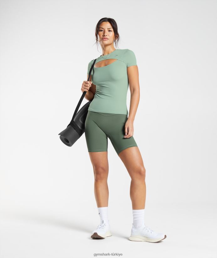 üst kısmı yükselt kadınlarGymshark çöl adaçayı yeşili 02H048445