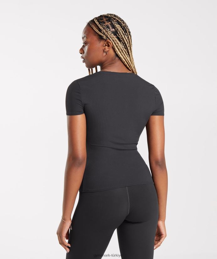 üst kısmı yükselt kadınlarGymshark siyah 02H048424