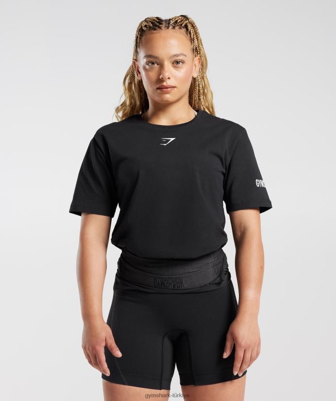 tekli tişört kadınlarGymshark siyah 02H048497
