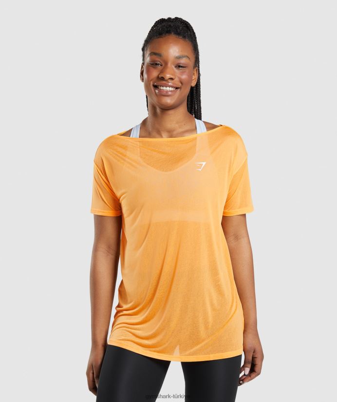 antrenman büyük beden üst kadınlarGymshark kayısı portakalı 02H048483