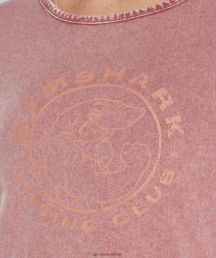 eski mahsul üst kadınlarGymshark pişmiş toprak pembesi/asit yıkama 02H048502