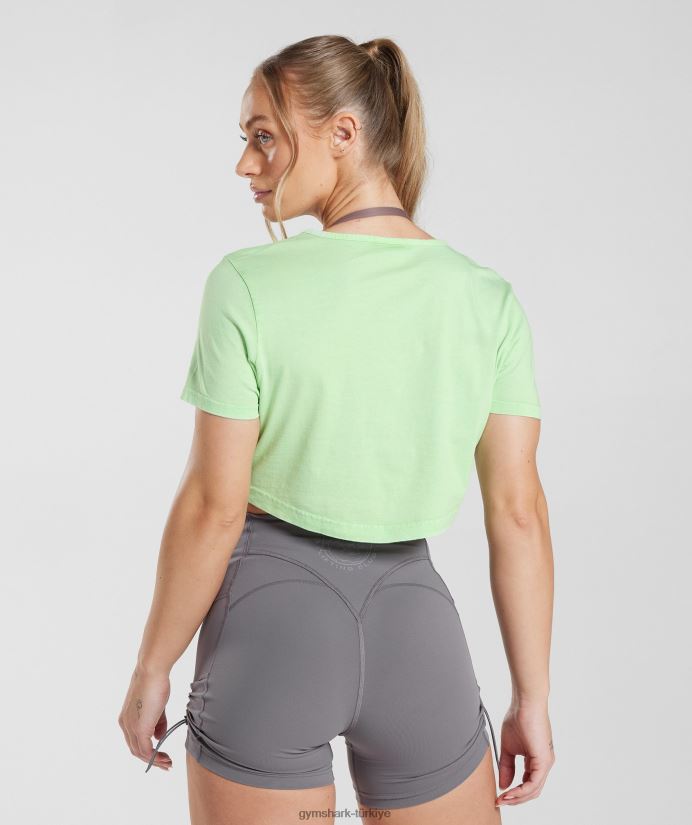 eski mahsul üst kadınlarGymshark taze nane yeşili/asit yıkama 02H048503