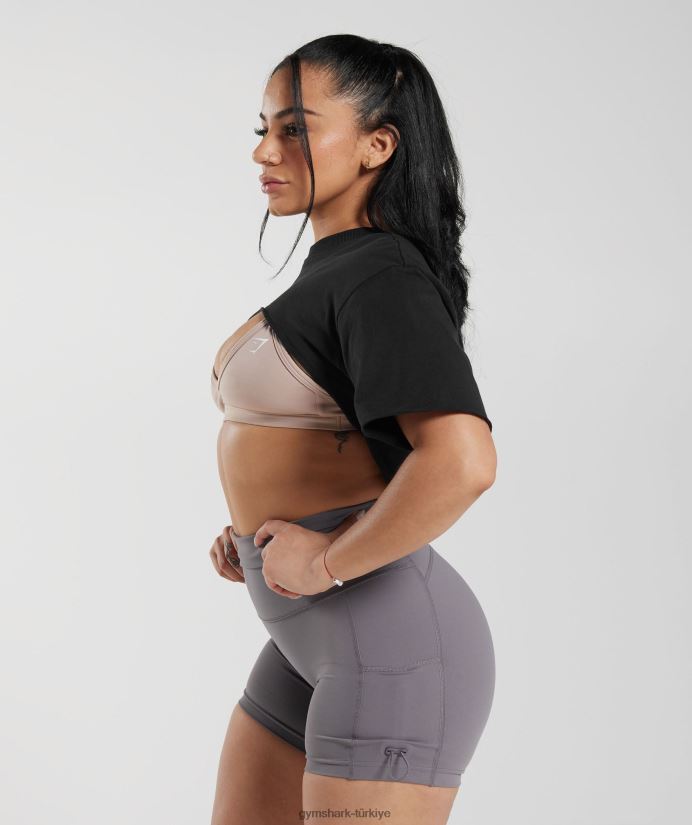 miras omuz silkme üst kadınlarGymshark siyah 02H048496