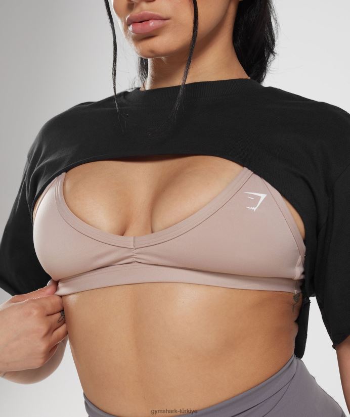 miras omuz silkme üst kadınlarGymshark siyah 02H048496