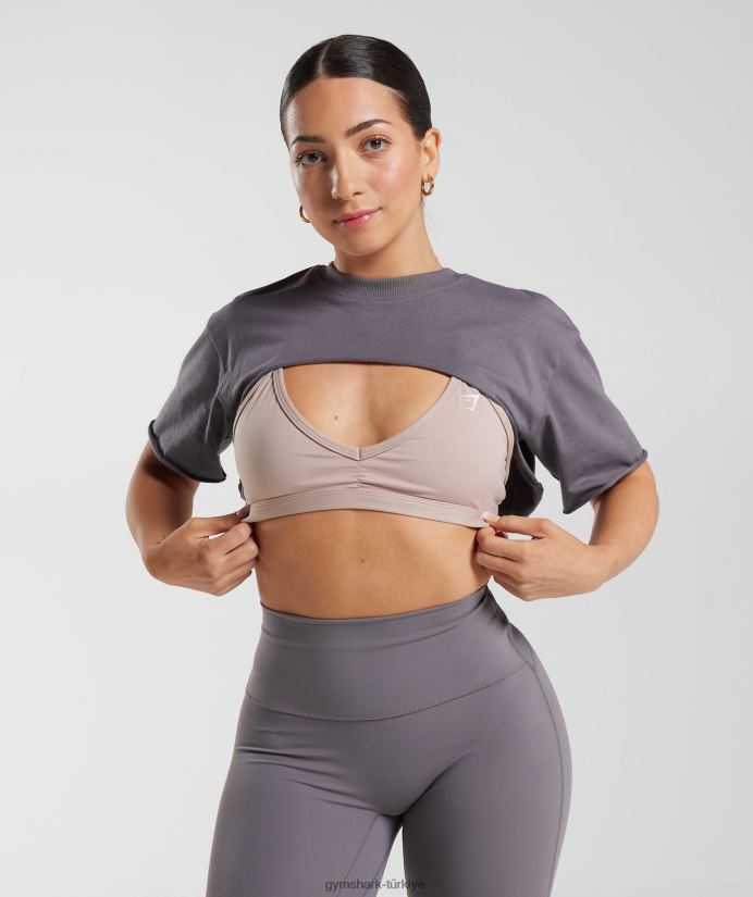 miras omuz silkme üst kadınlarGymshark titanyum grisi 02H048494