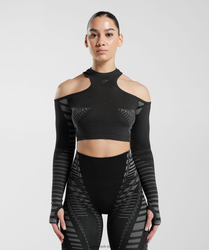 sınırsız kırpma üst kadınlarGymshark siyah/açık gri 02H048501