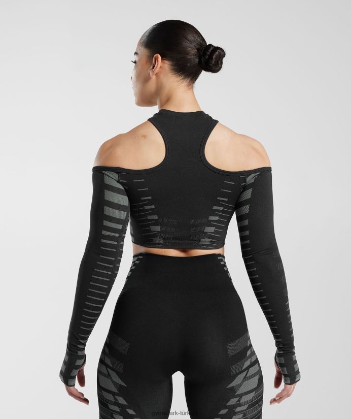 sınırsız kırpma üst kadınlarGymshark siyah/açık gri 02H048501