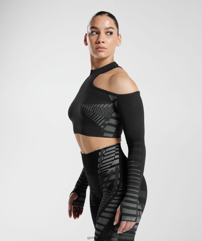 sınırsız kırpma üst kadınlarGymshark siyah/açık gri 02H048501