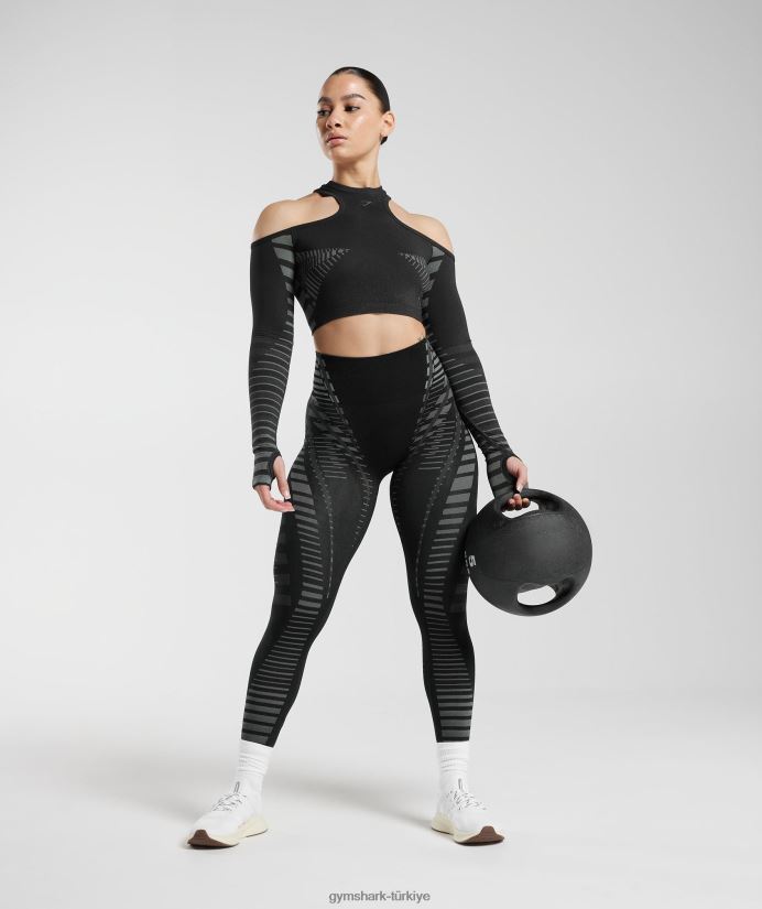 sınırsız kırpma üst kadınlarGymshark siyah/açık gri 02H048501
