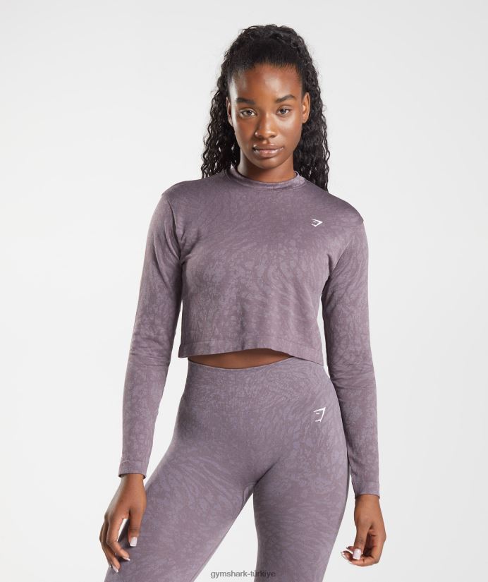 hayvan dikişsiz uzun kollu üst kadınlarGymshark vahşi | misk leylak 02H048472