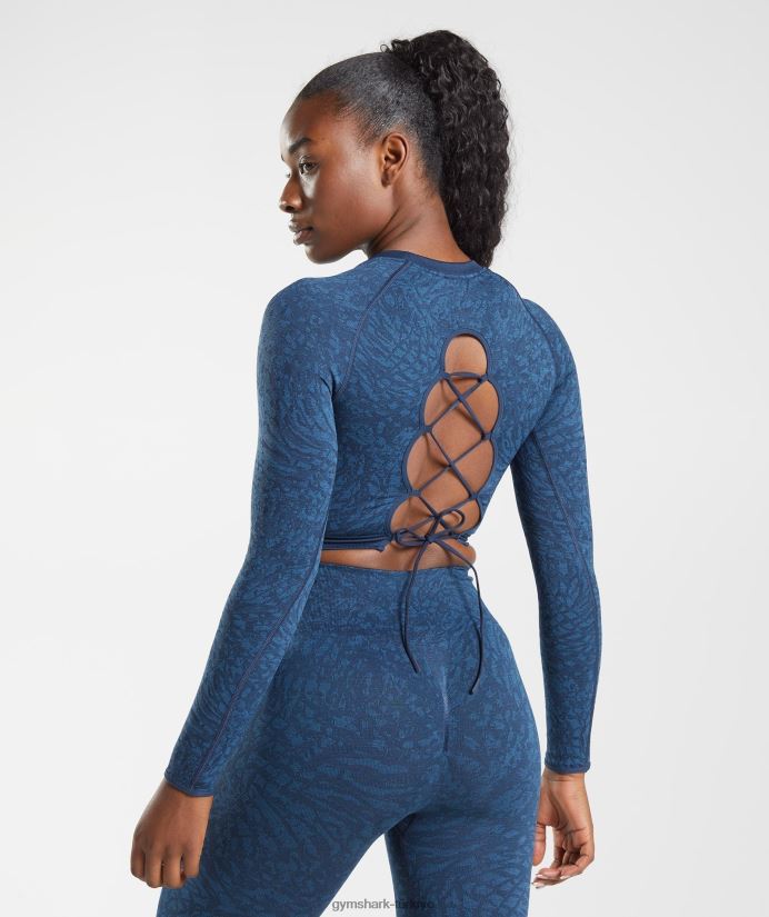 hayvana uyum sağlayın dikişsiz arka üst bağcıklı kadınlarGymshark vahşi | Donanma 02H048459