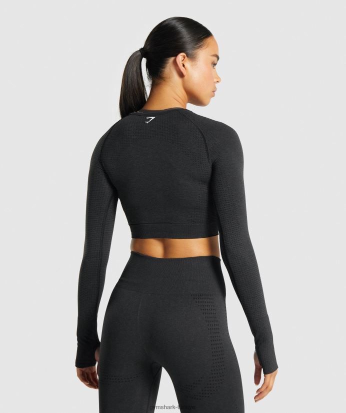vital dikişsiz 2.0 uzun kollu kısa üst kadınlarGymshark siyah kırçıllı 02H048467