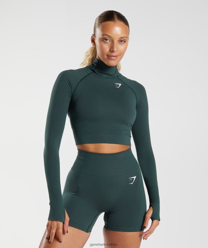 vital dikişsiz 2.0 yüksek boyunlu midi üst kadınlarGymshark ormanlık yeşil marn 02H048432