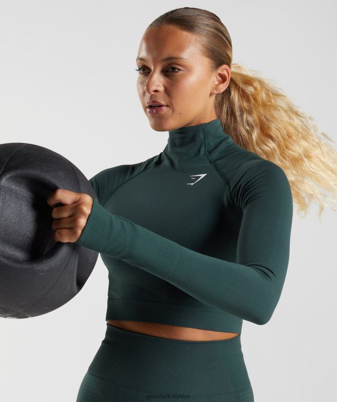vital dikişsiz 2.0 yüksek boyunlu midi üst kadınlarGymshark ormanlık yeşil marn 02H048432