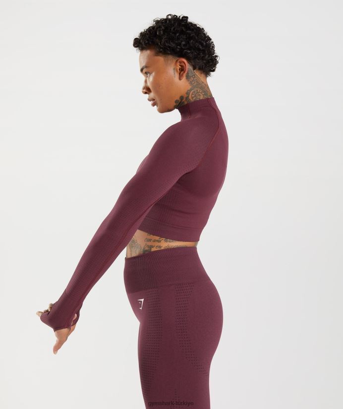 vital dikişsiz 2.0 yüksek boyunlu midi üst kadınlarGymshark pişmiş bordo marn 02H048471