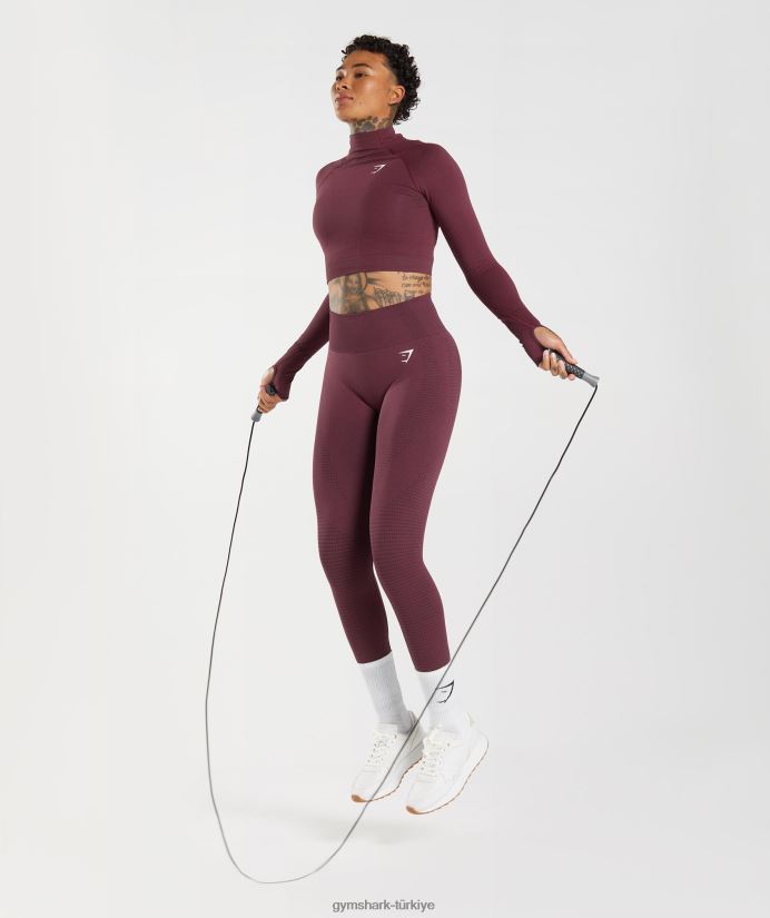 vital dikişsiz 2.0 yüksek boyunlu midi üst kadınlarGymshark pişmiş bordo marn 02H048471