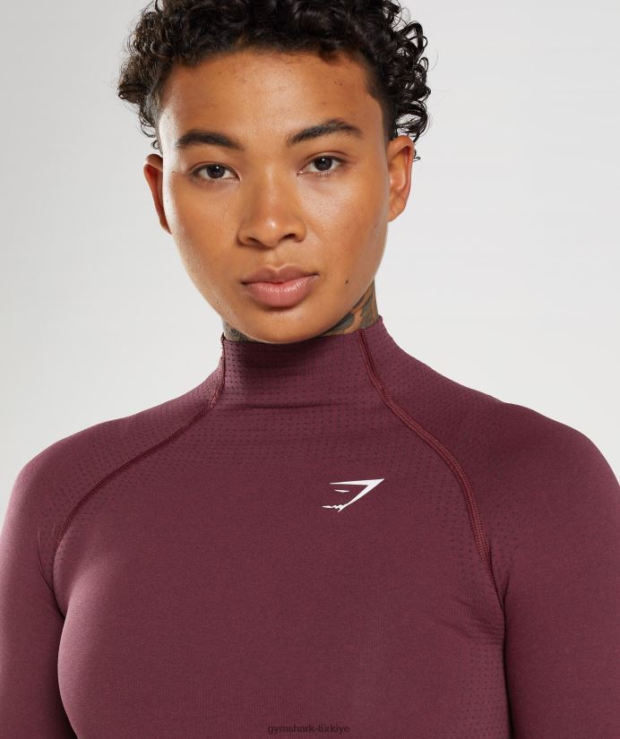 vital dikişsiz 2.0 yüksek boyunlu midi üst kadınlarGymshark pişmiş bordo marn 02H048471