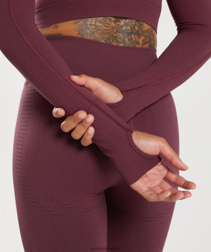 vital dikişsiz 2.0 yüksek boyunlu midi üst kadınlarGymshark pişmiş bordo marn 02H048471