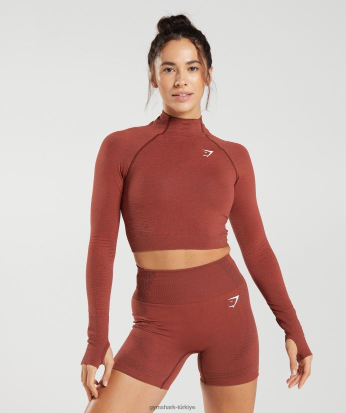 vital dikişsiz 2.0 yüksek boyunlu midi üst kadınlarGymshark tuğla kırmızısı 02H048466
